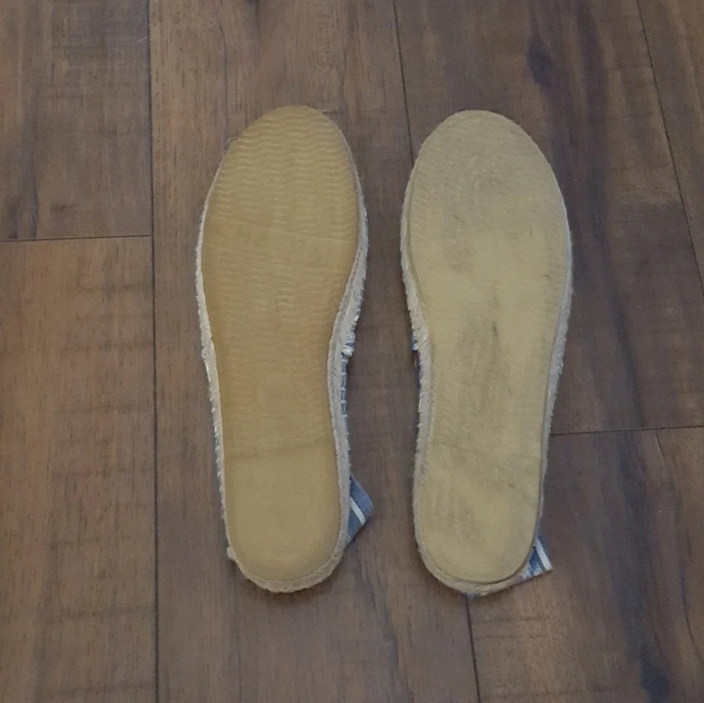 Soludos Blue & White Derby Slip‎ Ons